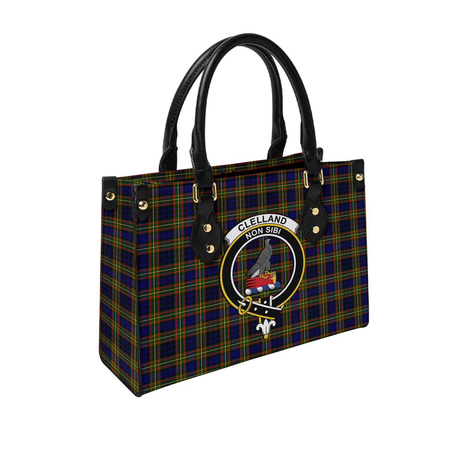 clelland-modern-tartan-leather-bag-with-family-crest