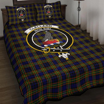 Clelland Modern Tartan Quilt Bed Set with Family Crest