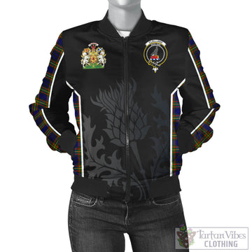 Clelland Modern Tartan Bomber Jacket with Family Crest and Scottish Thistle Vibes Sport Style