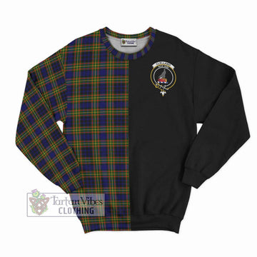 Clelland Modern Tartan Sweatshirt with Family Crest and Half Of Me Style