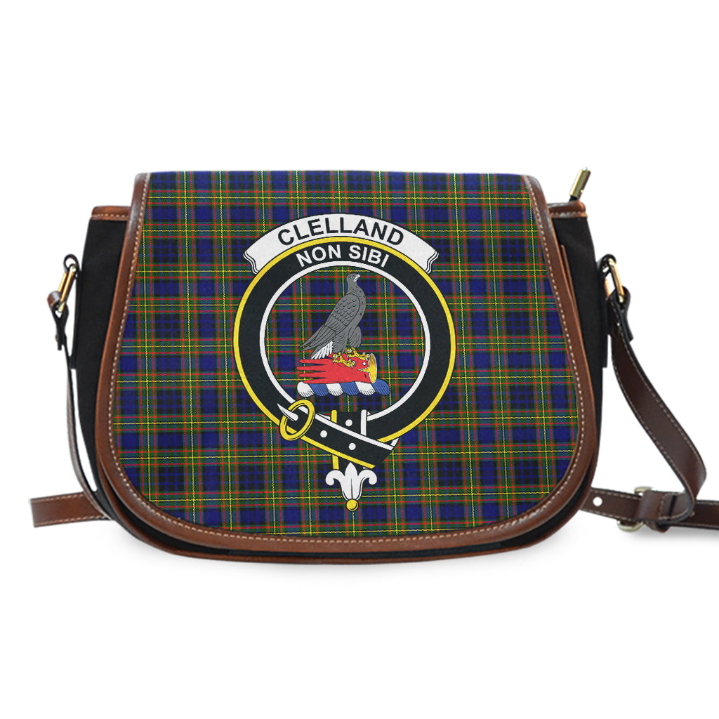 Clelland Modern Tartan Saddle Bag with Family Crest - Tartan Vibes Clothing