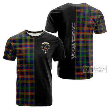 Clelland Modern Tartan Cotton T-shirt with Family Crest and Half Of Me Style