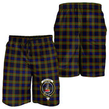 Clelland Modern Tartan Mens Shorts with Family Crest