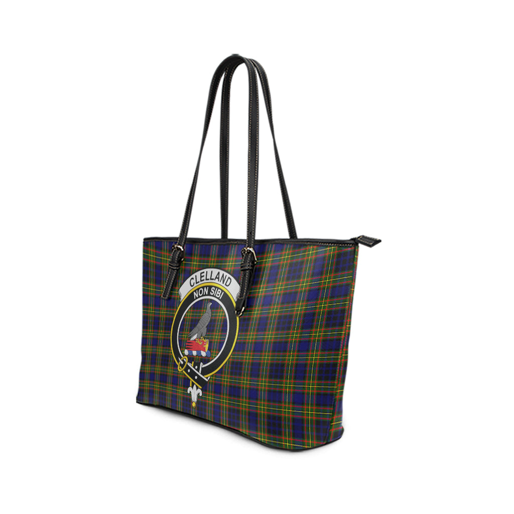 clelland-modern-tartan-leather-tote-bag-with-family-crest