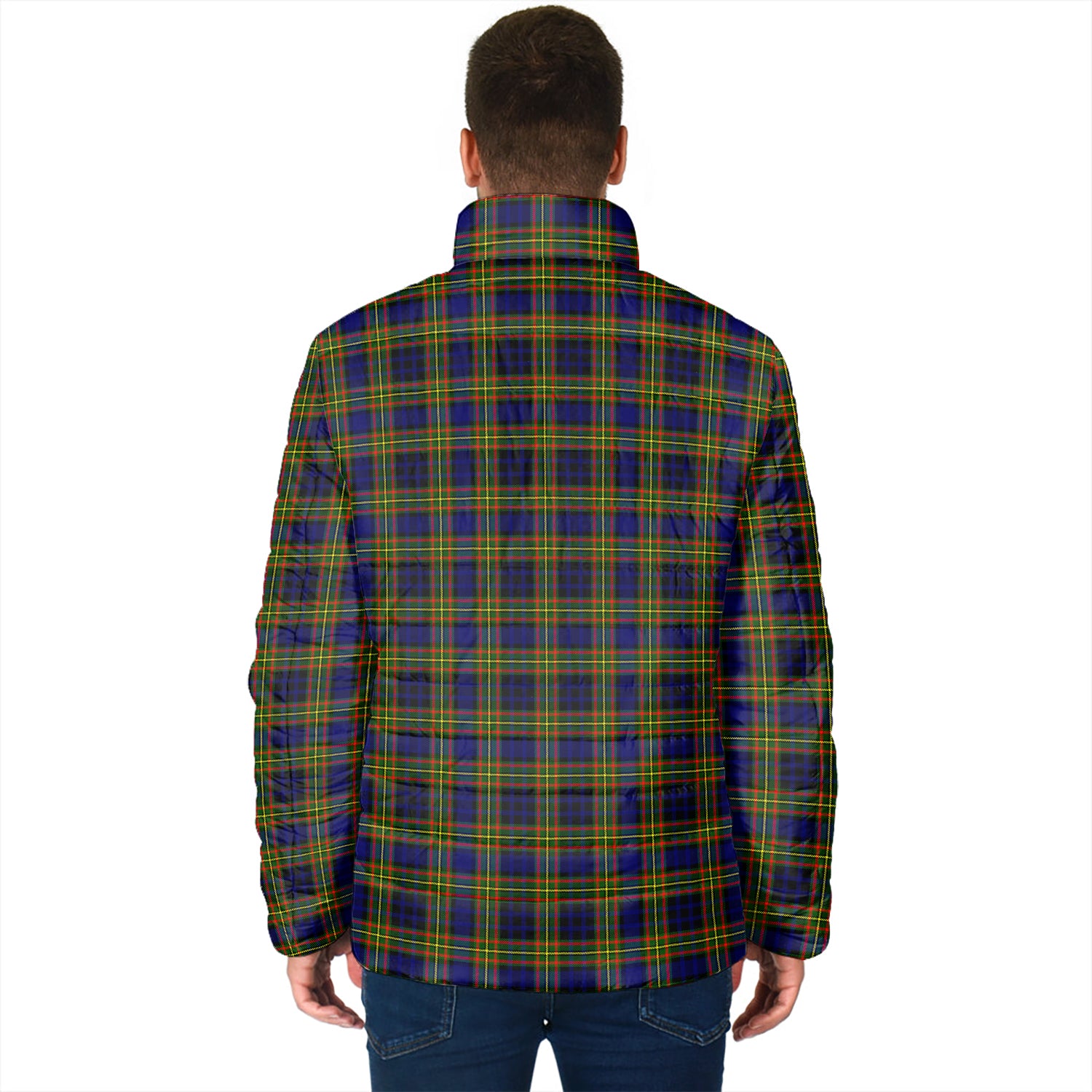 Clelland Modern Tartan Padded Jacket with Family Crest - Tartan Vibes Clothing