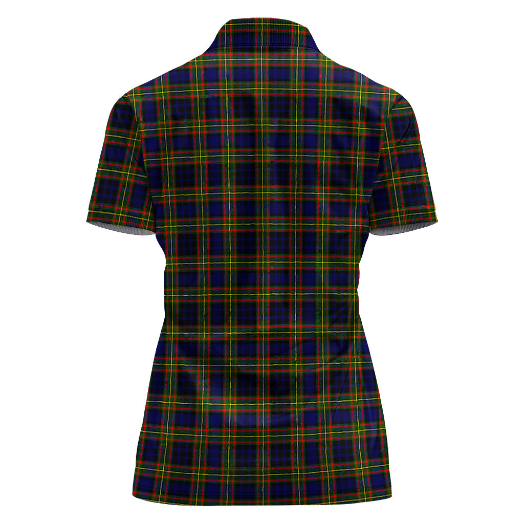 Clelland Modern Tartan Polo Shirt with Family Crest For Women - Tartan Vibes Clothing