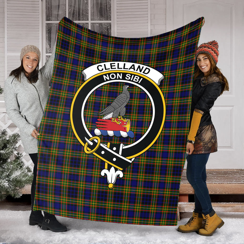 clelland-modern-tartab-blanket-with-family-crest