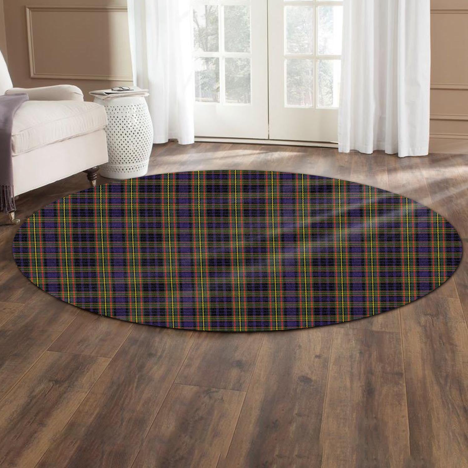 Clelland Modern Tartan Round Rug - Tartanvibesclothing