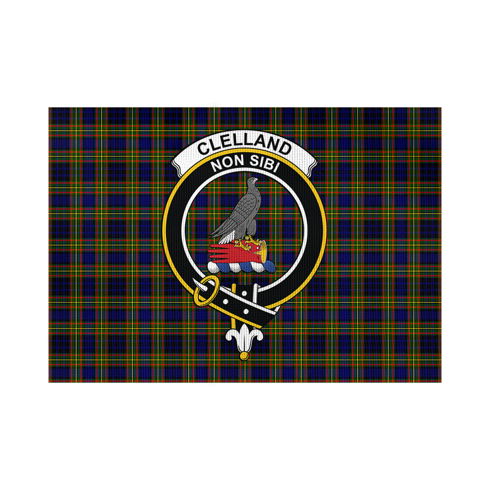 Clelland Modern Tartan Flag with Family Crest - Tartan Vibes Clothing