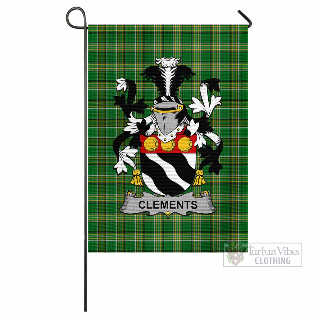 Tartan Vibes Clothing Clements Irish Clan Flag with Coat of Arms