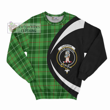 Clephane (Clephan) Tartan Sweatshirt with Family Crest Circle Style