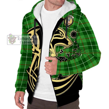 Clephane (Clephan) Tartan Sherpa Hoodie with Family Crest Celtic Wolf Style