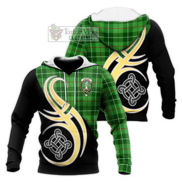 Clephane (Clephan) Tartan Knitted Hoodie with Family Crest and Celtic Symbol Style