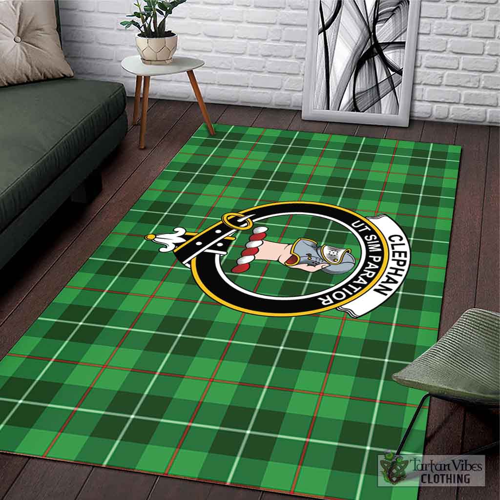 Tartan Vibes Clothing Clephan Tartan Area Rug with Family Crest