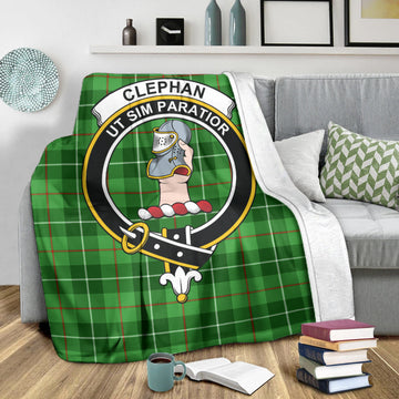 Clephane (Clephan) Tartan Blanket with Family Crest