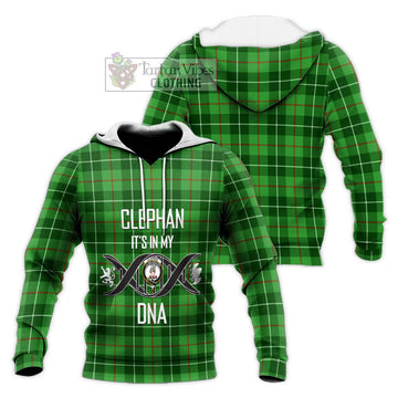 Clephane (Clephan) Tartan Knitted Hoodie with Family Crest DNA In Me Style