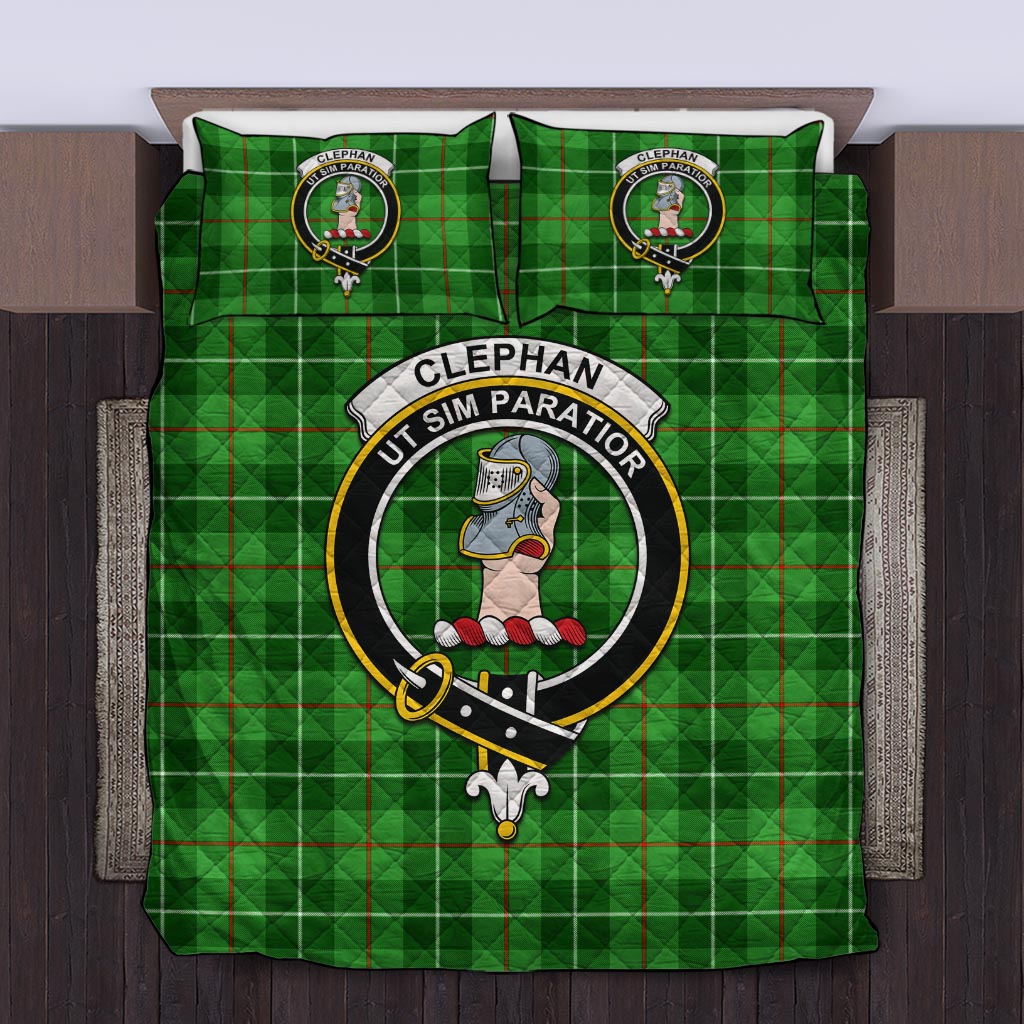 Clephane (Clephan) Tartan Quilt Bed Set with Family Crest Twin - Tartan Vibes Clothing