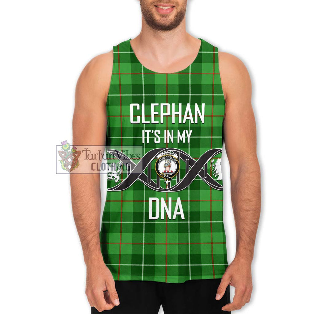 Clephane (Clephan) Tartan Men's Tank Top with Family Crest DNA In Me Style Men - Tartanvibesclothing Shop