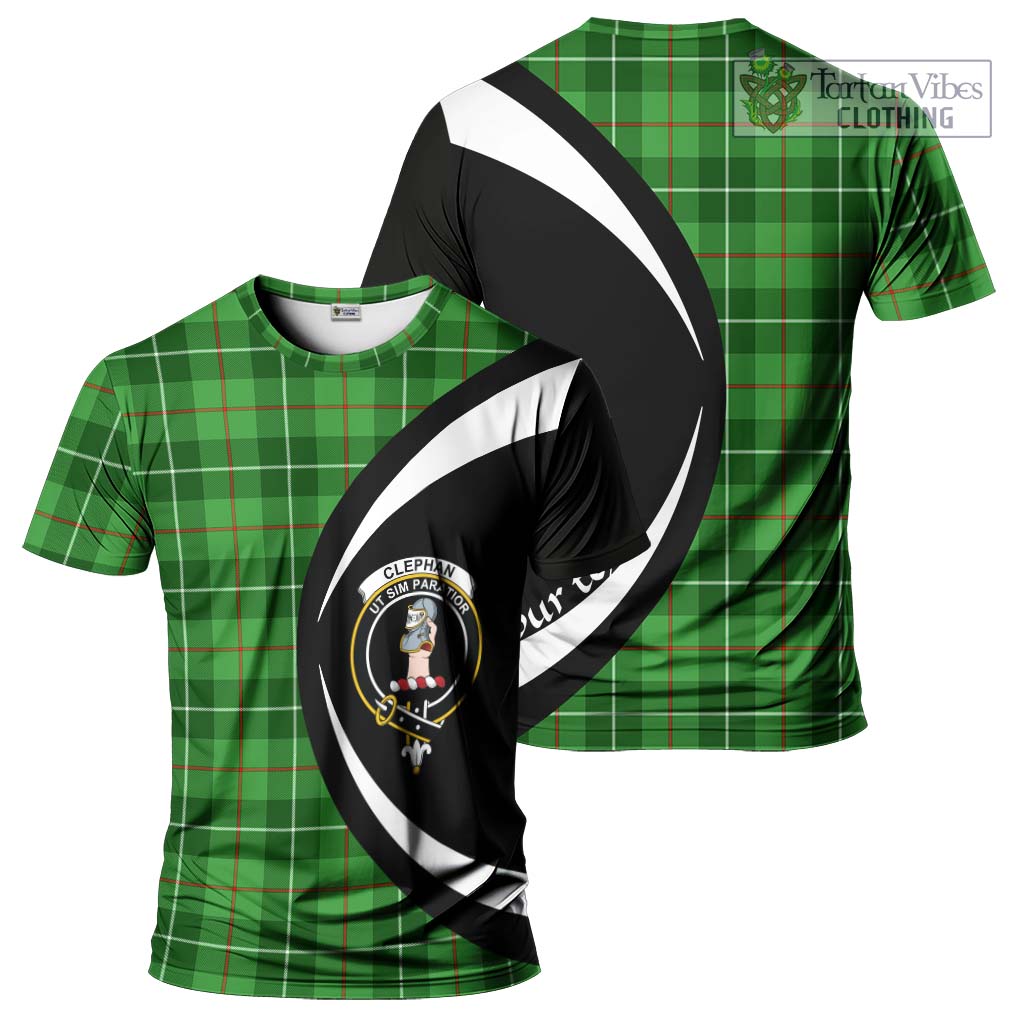 Tartan Vibes Clothing Clephan Tartan T-Shirt with Family Crest Circle Style