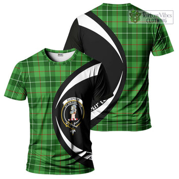 Clephane (Clephan) Tartan T-Shirt with Family Crest Circle Style