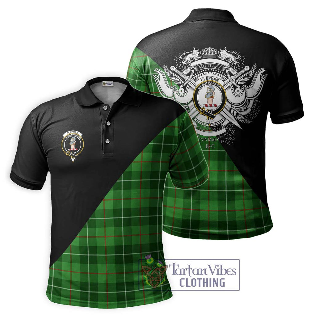 Clephane (Clephan) Tartan Polo Shirt with Family Crest and Military Logo Style Kid - Tartanvibesclothing Shop