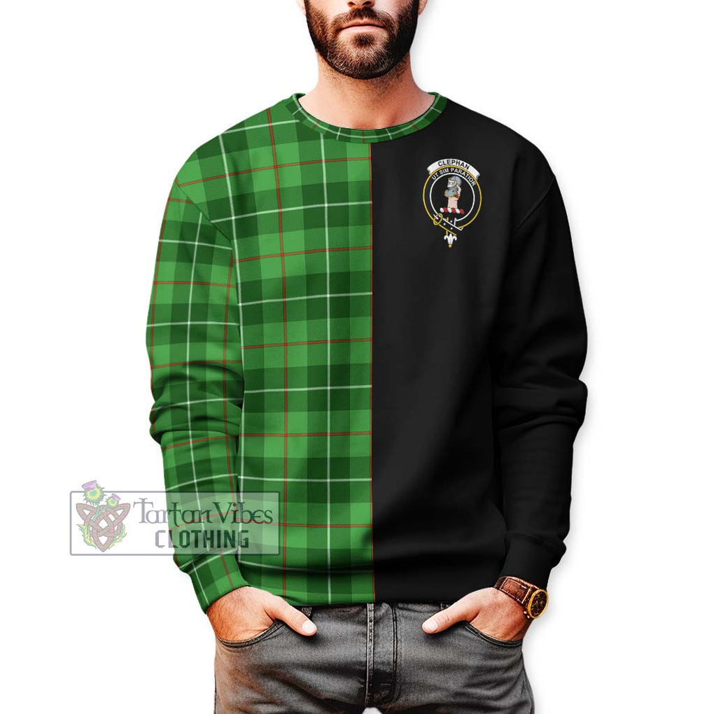 Clephane (Clephan) Tartan Sweatshirt with Family Crest and Half Of Me Style Unisex - Tartan Vibes Clothing