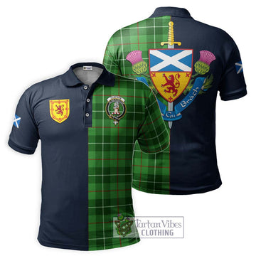 Clephane (Clephan) Tartan Polo Shirt Alba with Scottish Lion Royal Arm Half Style