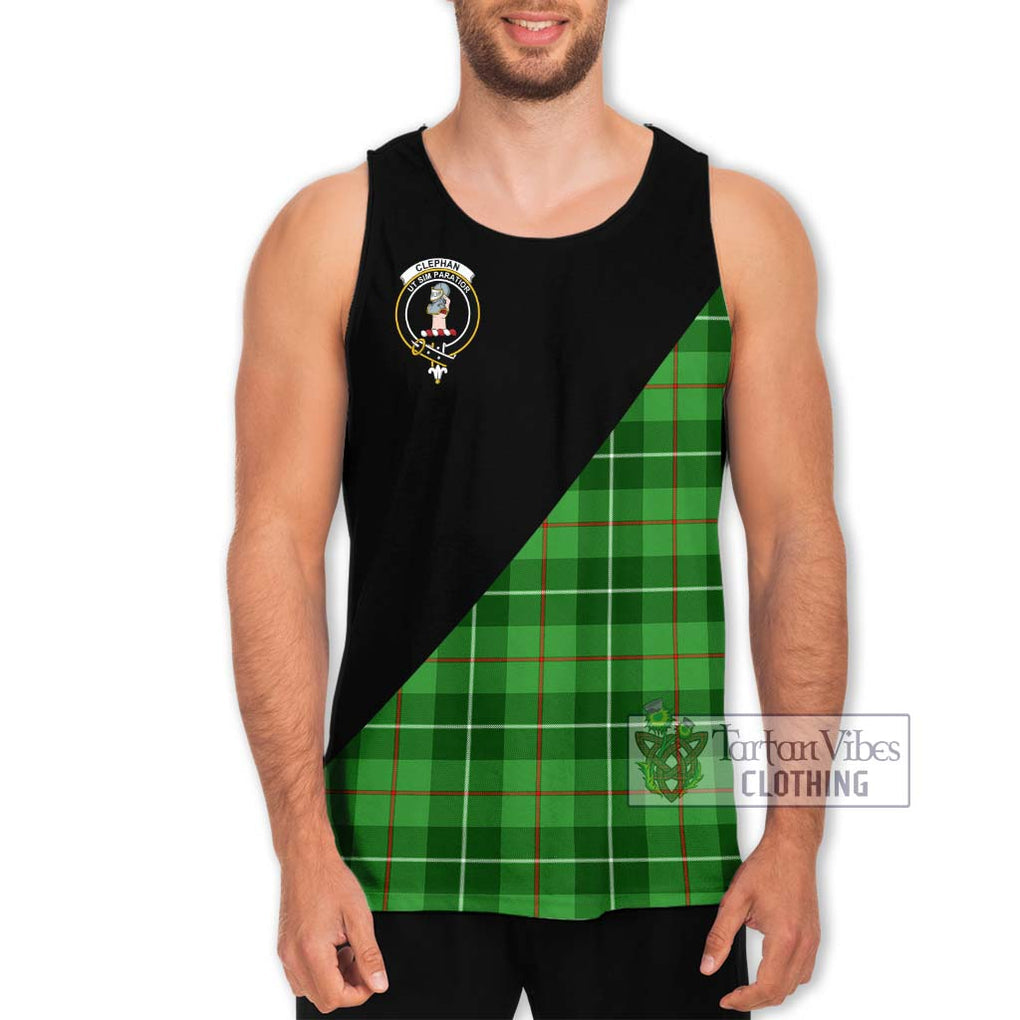 Clephane (Clephan) Tartan Men's Tank Top with Family Crest and Military Logo Style Men - Tartanvibesclothing Shop