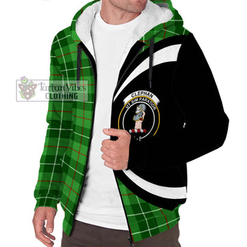 Clephane (Clephan) Tartan Sherpa Hoodie with Family Crest Circle Style