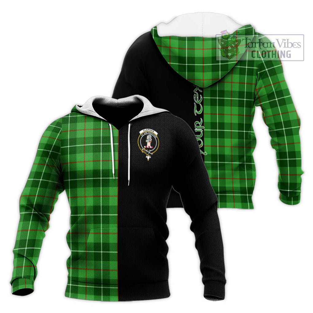 Clephane (Clephan) Tartan Knitted Hoodie with Family Crest and Half Of Me Style Unisex Knitted Pullover Hoodie - Tartanvibesclothing Shop