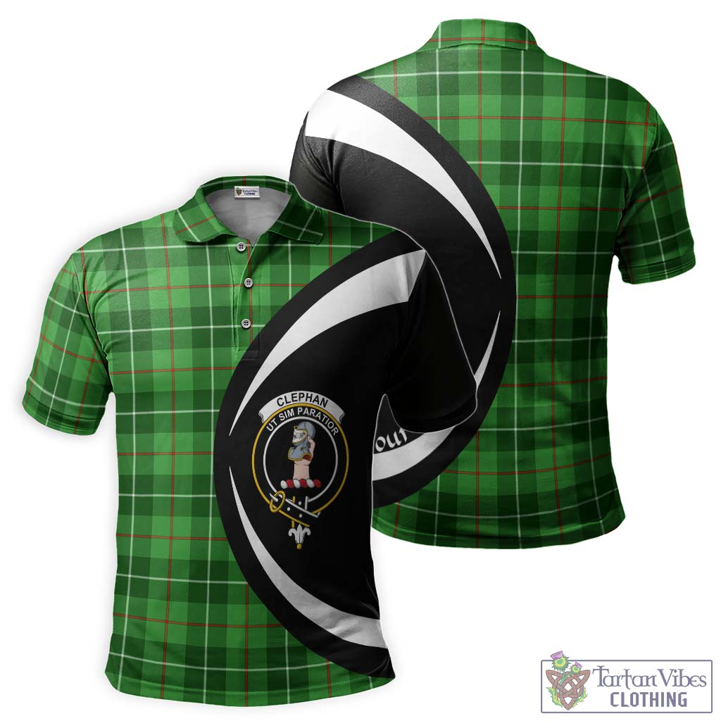 Tartan Vibes Clothing Clephan Tartan Men's Polo Shirt with Family Crest Circle Style