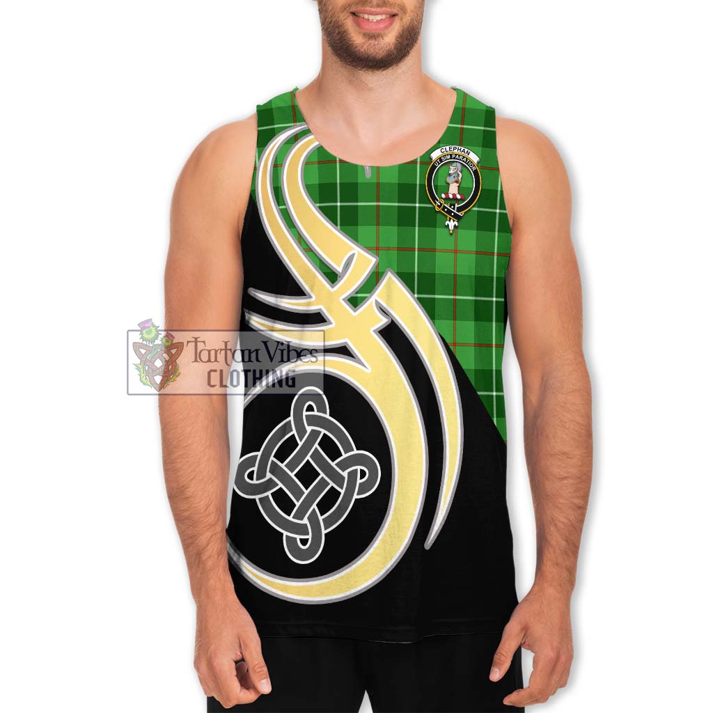 Clephane (Clephan) Tartan Men's Tank Top with Family Crest and Celtic Symbol Style Men - Tartan Vibes Clothing