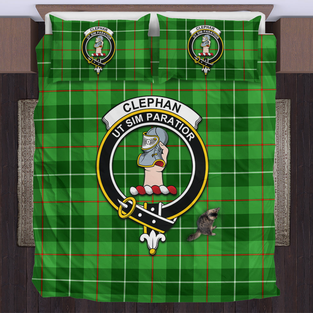 Clephane (Clephan) Tartan Bedding Set with Family Crest US Bedding Set - Tartan Vibes Clothing