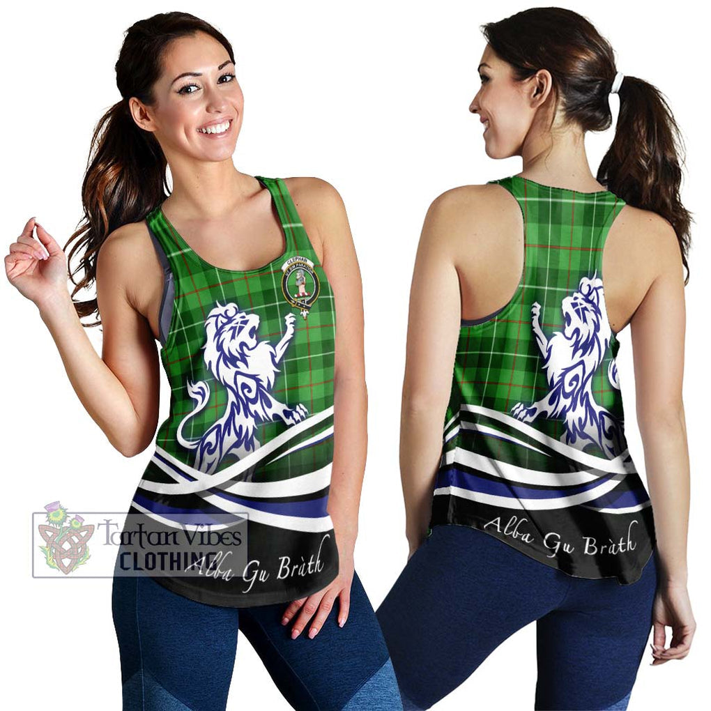 Clephane (Clephan) Tartan Women's Racerback Tanks with Alba Gu Brath Regal Lion Emblem 4XL - Tartanvibesclothing Shop