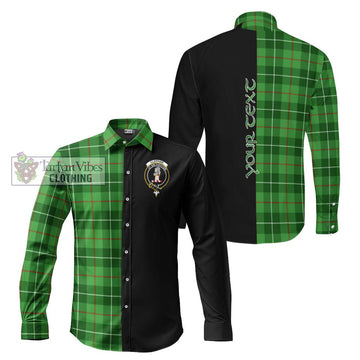 Clephane (Clephan) Tartan Long Sleeve Button Shirt with Family Crest and Half Of Me Style Men's Shirt S - Tartan Vibes Clothing