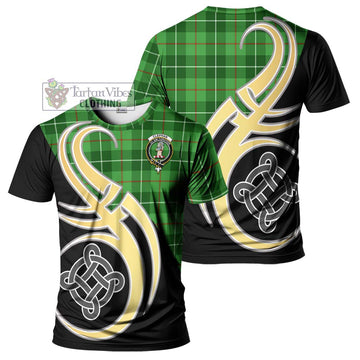 Clephane (Clephan) Tartan T-Shirt with Family Crest and Celtic Symbol Style