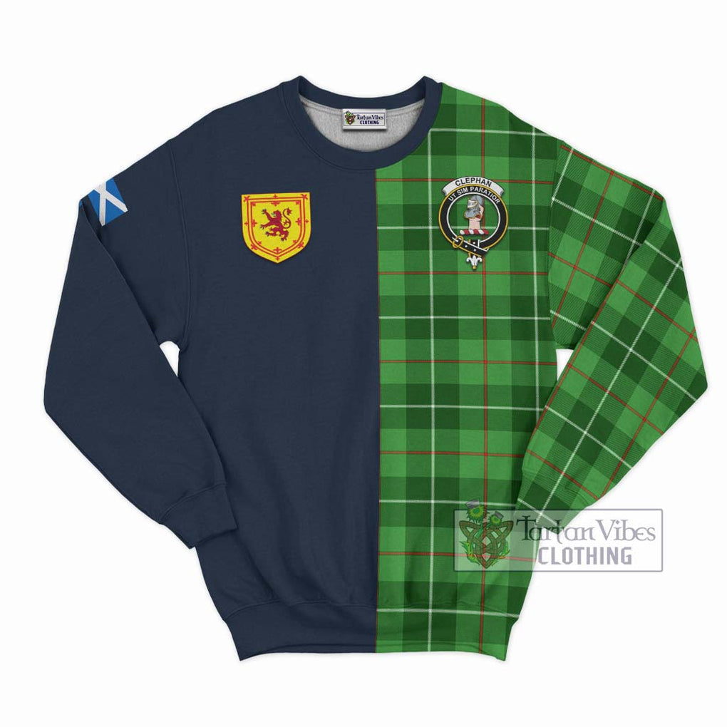 Clephane (Clephan) Tartan Sweatshirt Alba with Scottish Lion Royal Arm Half Style Unisex - Tartan Vibes Clothing