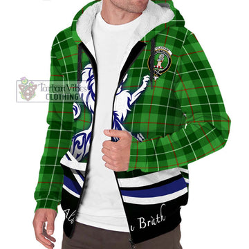 Clephane (Clephan) Tartan Sherpa Hoodie with Alba Gu Brath Regal Lion Emblem