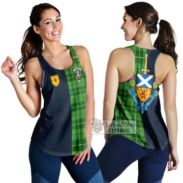 Clephane (Clephan) Tartan Women's Racerback Tanks Alba with Scottish Lion Royal Arm Half Style 4XL - Tartan Vibes Clothing