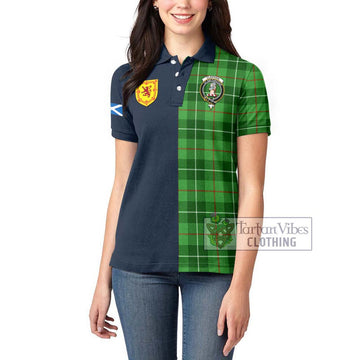 Clephane (Clephan) Tartan Women's Polo Shirt Alba with Scottish Lion Royal Arm Half Style