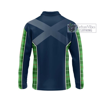 Clephane (Clephan) Tartan Long Sleeve Polo Shirt with Family Crest and Lion Rampant Vibes Sport Style - Tartan Vibes Clothing