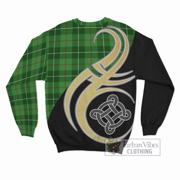 Clephane (Clephan) Tartan Sweatshirt with Family Crest and Celtic Symbol Style