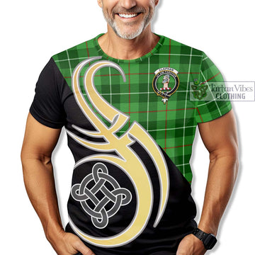 Clephane (Clephan) Tartan T-Shirt with Family Crest and Celtic Symbol Style