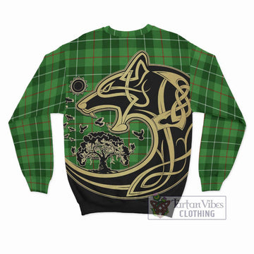 Clephane (Clephan) Tartan Sweatshirt with Family Crest Celtic Wolf Style