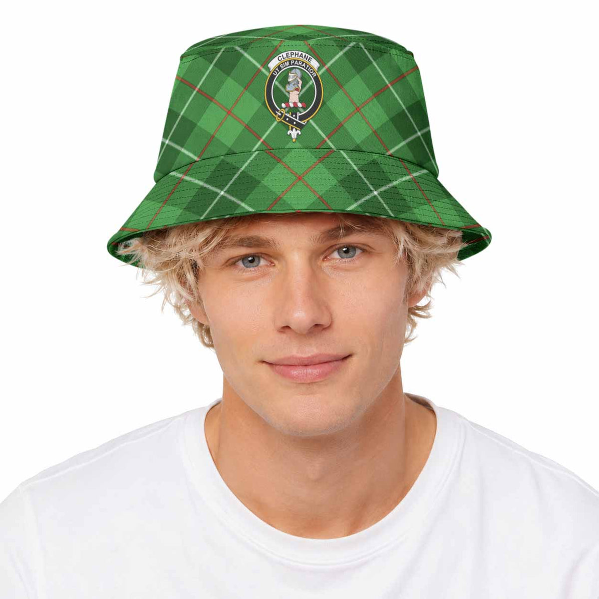 Clephane (Clephan) Tartan Bucket Hat with Family Crest - Tartan Vibes Clothing