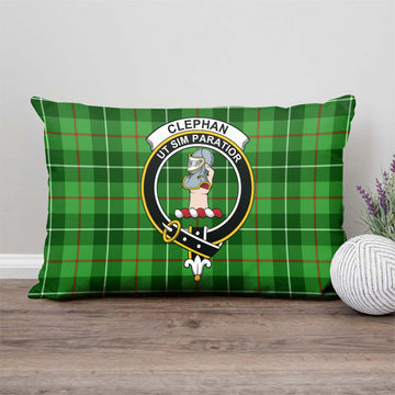 Clephane (Clephan) Tartan Pillow Cover with Family Crest