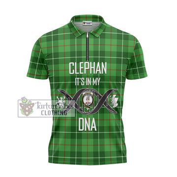 Clephane (Clephan) Tartan Zipper Polo Shirt with Family Crest DNA In Me Style - Tartan Vibes Clothing