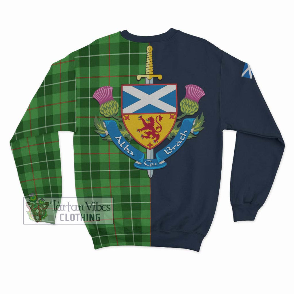 Clephane (Clephan) Tartan Sweatshirt Alba with Scottish Lion Royal Arm Half Style - Tartan Vibes Clothing