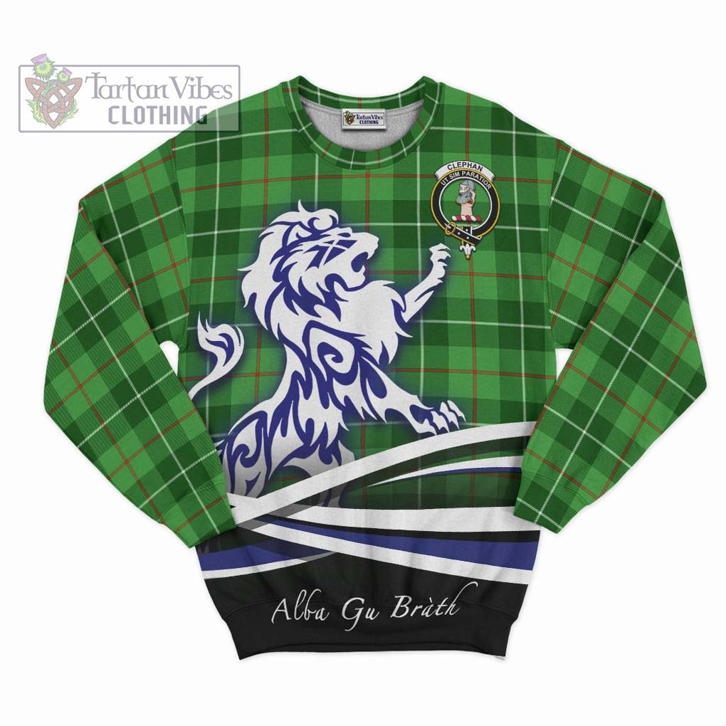Clephane (Clephan) Tartan Sweatshirt with Alba Gu Brath Regal Lion Emblem - Tartan Vibes Clothing