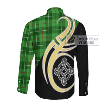 Clephane (Clephan) Tartan Long Sleeve Button Shirt with Family Crest and Celtic Symbol Style